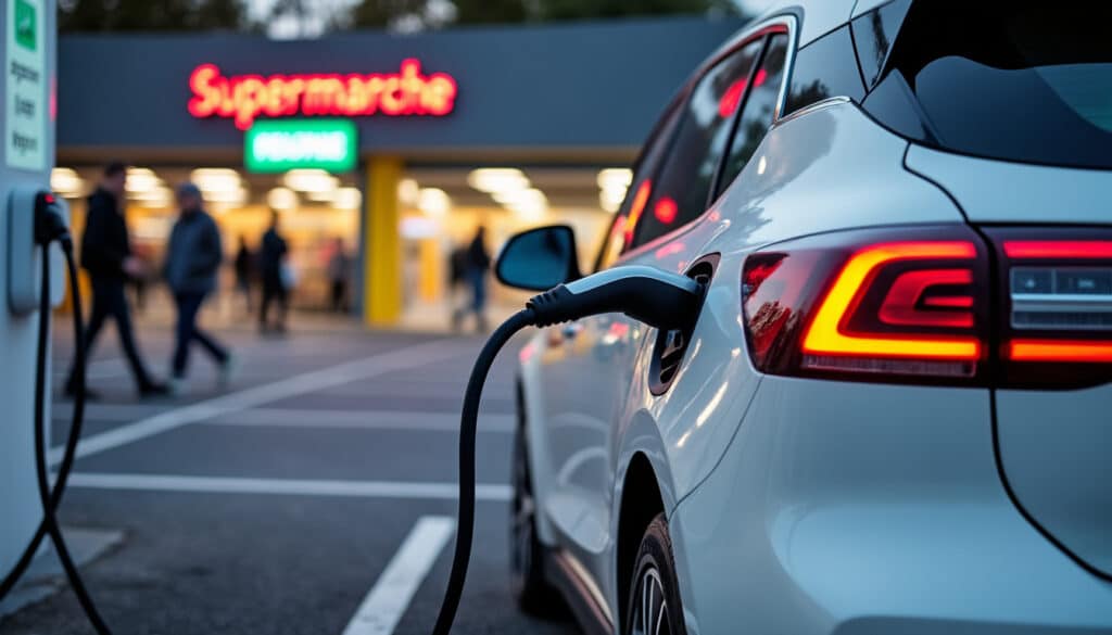 Borne de recharge voiture électrique supermarché : guide complet