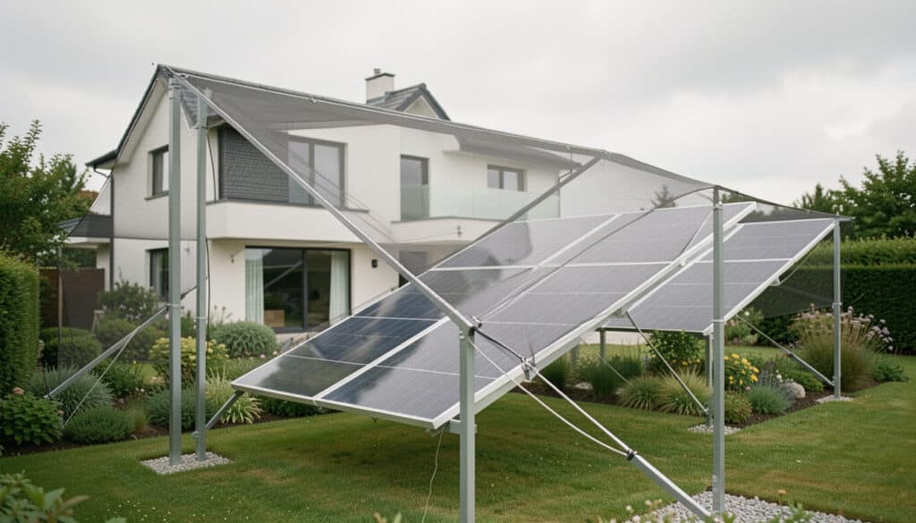 Filet anti-grêle pour protéger les panneaux solaires