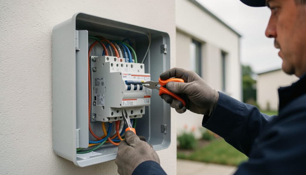 Branchement au compteur EDF et raccordement électrique